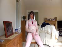 Tranny XXX - Joyous tranny rookie Lucy Fox removing her sexy suit for a solo dick pleasuring session